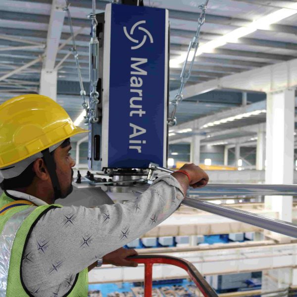 marut air engineer installing HVLS fan