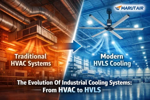 Large space cooling using HVLS vs HVAC