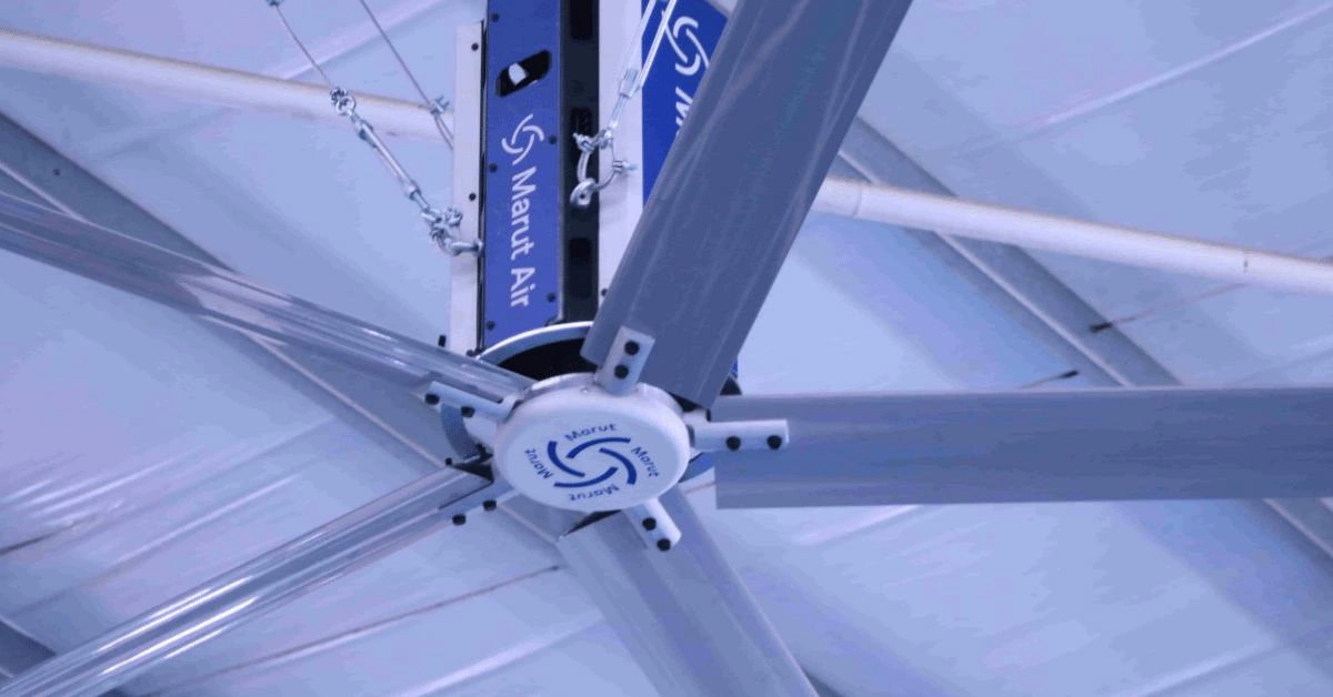 HVLS fan improving airflow in large space