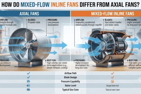 How Do Mixed-Flow Inline Fans Differ from Axial Fans?