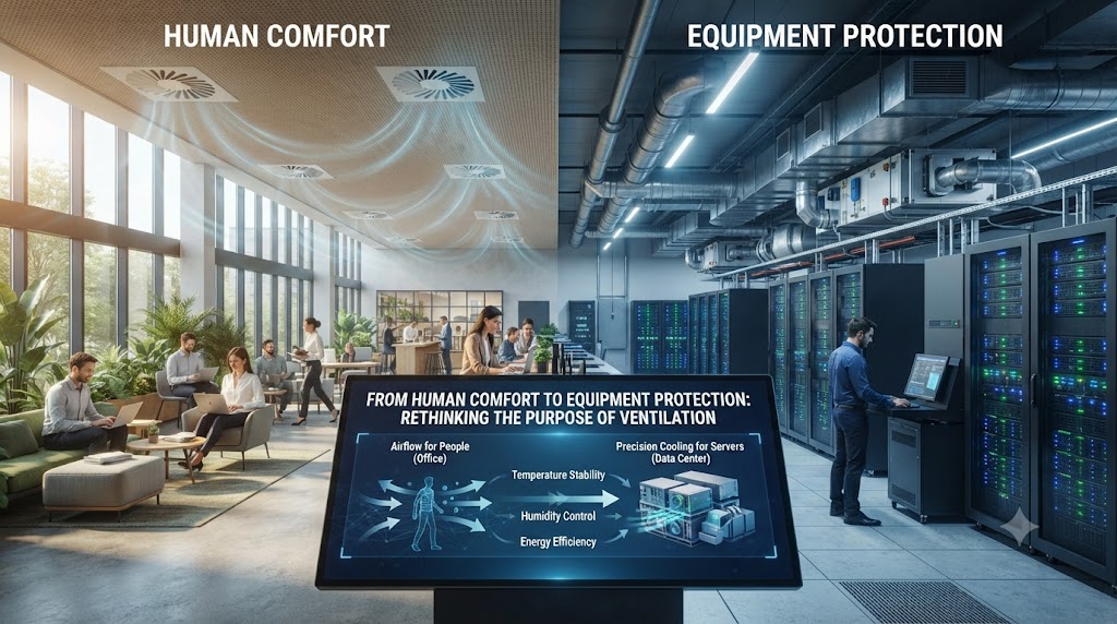 From Human Comfort to Equipment Protection: Rethinking the Purpose of Ventilation