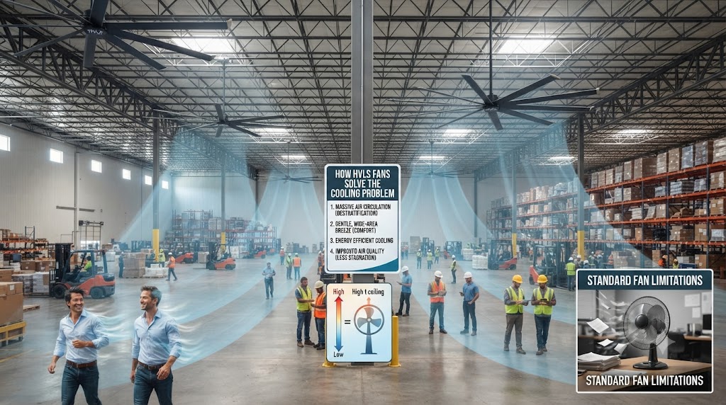 How HVLS Fans Keep Large Auditoriums Cool and Quiet